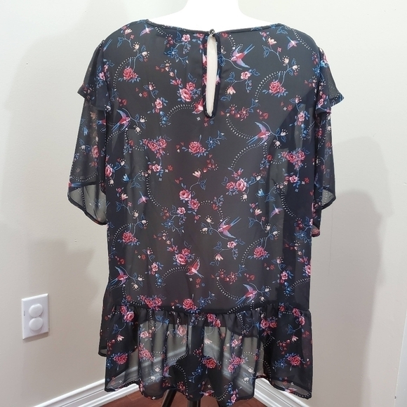 LOVE & Legend Frilled Printed Blouse Size 22 - Picture 6 of 11